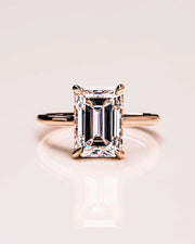 4.00 CT Emerald Cut Moissanite Solitaire Engagement Ring